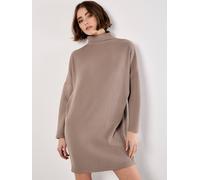 Apricot Women's Ribbed Cocoon Mini Dress in Grey | Size: 14
