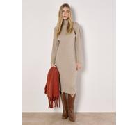 Apricot Women's Roll Neck Midi Dress in Stone | Size: 14 Apricot Stone 14