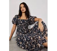 Apricot Women's Sarasa Floral Tiered Midi Dress in Navy | Size: 8 Apricot Navy 8