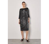 Apricot Women's Sequin Cocoon Midi Dress in Charcoal | Size: 10