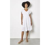 Apricot Women's Sequin Floral Embroidered Mini Dress in White | Size: 14 Apricot White 14