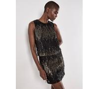 Apricot Women's Sequin Fringe Top in Black | Size: 14
