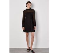 Apricot Women's Sequin Trim Belted Mini Dress in Black | Size: 18 Apricot Black 18