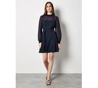 Apricot Women's Sequin Trim Belted Mini Dress in Navy | Size: 8 Apricot Navy 8