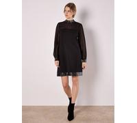 Apricot Women's Sequin Trim Shift Mini Dress in Black | Size: 10