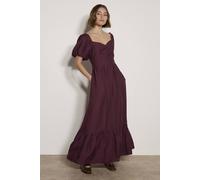 Apricot Women's Smocked Shimmer Maxi Dress in Burgundy | Size: 14