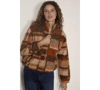 Apricot Women's Soft Boucle Check Jacket in Brown | Size: 10