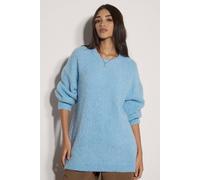 Apricot Women's Soft Bouclé Oversized Long Jumper in Blue | Size: 16