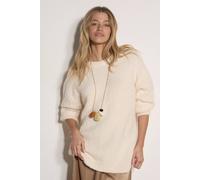 Apricot Women's Soft Bouclé Oversized Long Jumper in Cream | Size: 10