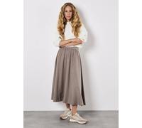 Apricot Women's Soft Woven A-Line Midaxi Skirt in Grey | Size: 8