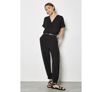 Apricot Women's Soft Woven Utility Jumpsuit in Black | Size: 14 Apricot Black 14