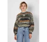 Apricot Women's Space Dye Stripe Fluffy Jumper in Green | Size: 8