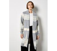 Apricot Women's Stripe Colour Block Long Cardigan in Light Grey | Size: 10 Apricot Light Grey 10