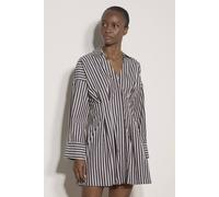 Apricot Women's Stripe Shirt Cotton Mini Dress in Brown | Size: 8