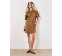 Apricot Women's Suede Shift Mini Dress in Brown | Size: 8