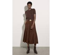 Apricot Women's Suedette A-Line Midi Skirt in Brown | Size: 10