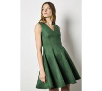 Apricot Women's Suedette Skater Dress in Green | Size: 10