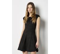 Apricot Women's Suedette Skater Mini Dress in Black | Size: 14
