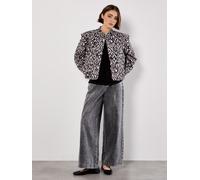 Apricot Women's Textured Ikat Quilted Jacket in Black | Size: 12 Apricot Black 12