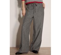 Apricot Womens Tie Waist Wide Leg Tweed Trousers, Grey, Size M, Women Grey