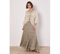 Apricot Women's Tiered Maxi Skirt in Stone | Size: 16