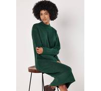 Apricot Women's Waffle Knit Midi Dress in Green | Size: 8