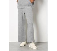 Apricot Women's Waffle Knit Wide Leg Trousers in Grey | Size: 8
