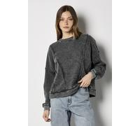 Apricot Women's Waffle Panel Sweatshirt in Dark Grey | Size: 8 Apricot Dark Grey 8