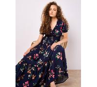 Apricot Women's Watercolour Floral Maxi Dress in Navy | Size: 12 Apricot Navy 12