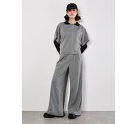 Apricot Women's Wide Leg Dogtooth Trousers in Black | Size: 10 Apricot Black 10