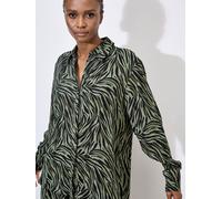 Apricot Zebra Print High-Low Shirt In Khaki Khaki 16