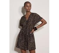 Apricot Wood Wave Front Zip Dress, Black, Size Xl, Women Black