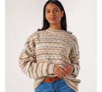 Apricot Wool-Blend Stripe Aran Jumper BEIGE 2XL