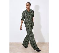 Apricot Zebra Print Wide Leg Trousers In Khaki Khaki 18