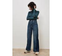 Apricot Zia Side Panel Wide Leg Jeans In Blue Blue 28