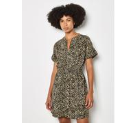 Apricot Zip Front Animal Utility Dress, Green, Size S, Women Green