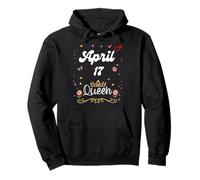 April 17 Queen Born on April 17th Birthday Girl women Pullover Hoodie