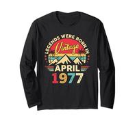 April 1977 Retro Sunset Classic 49-Year-Old 49th Birthday Long Sleeve T-Shirt