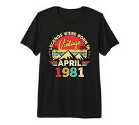 April 1981 Retro Sunset Classic 45-Year-Old 45th Birthday Premium T-Shirt