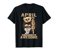 April 2001 25th Birthday 2026 Women 25 Years Teddy Bear T-Shirt