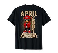 April 25th Birthday Men Women 2001 Awesome Teddy Bear T-Shirt