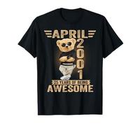 April 25th Birthday Men Women 2001 Awesome Teddy Bear T-Shirt