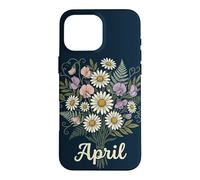 April Birth Flower Daisy & Sweet Pea Birthday Case for iPhone 16 Pro Max