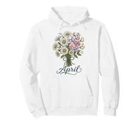 April Birth Flower Daisy & Sweet Pea Birthday Pullover Hoodie