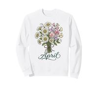 April Birth Flower Daisy & Sweet Pea Birthday Sweatshirt