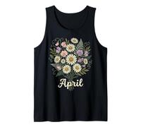 April Birth Flower Daisy & Sweet Pea Birthday Tank Top