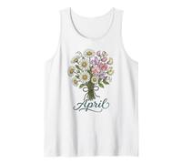 April Birth Flower Daisy & Sweet Pea Birthday Tank Top