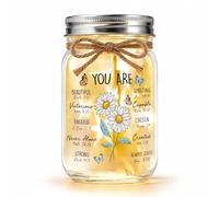 April Birth Flower Gift, Christian Birthday Gift, Mason Jar Night Light | Daisy birth flower with Christian Bible verses and LED light, Christmas Religious Baptism gift for Mum Daughter Sister Friend