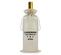 April Birthday Gifts for Men Drawstring Wine Bag Funny Birthday Present for Son Brother Dad Grandad Husband Boyfriend Friend Coworker Birthdays Party Decorations for Men Reusable Wine Bottle Covers