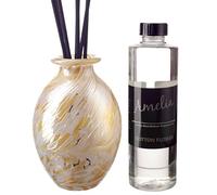 April Birthstone Coloured Mouth Blown Glass Reed Diffuser Gift Set with Cotton Flower Fragrance Oil